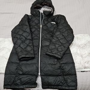 Women's Black Quilted Hooded Coat